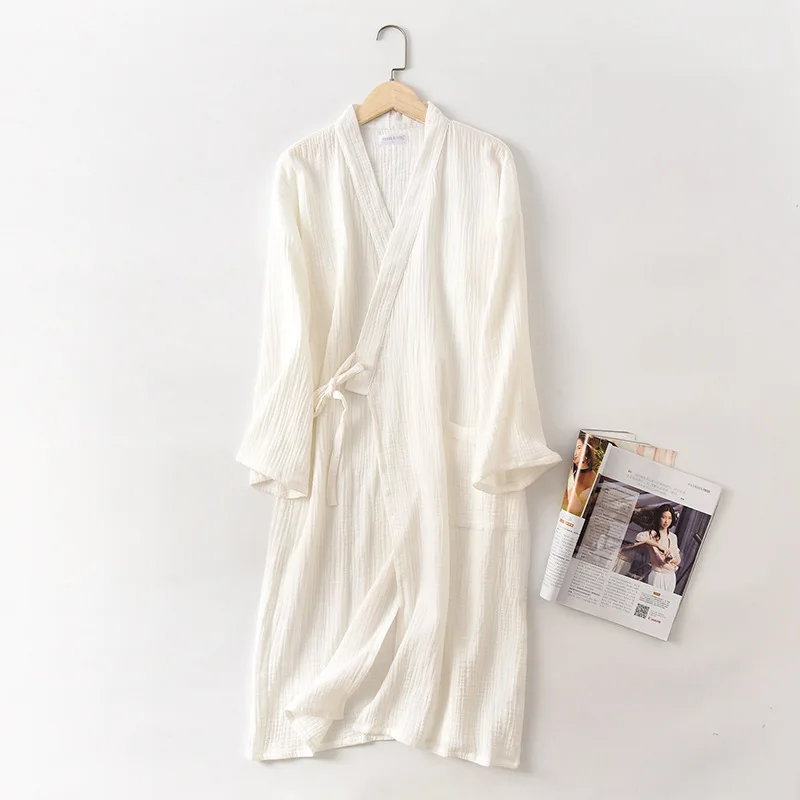 Couple cotton crepe bathrobe men and women